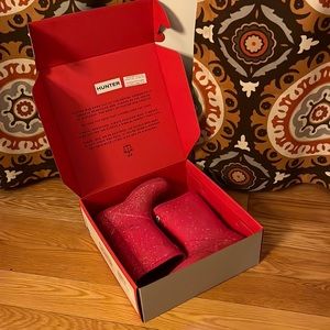 Pink sparkle girls 12 Hunter boots